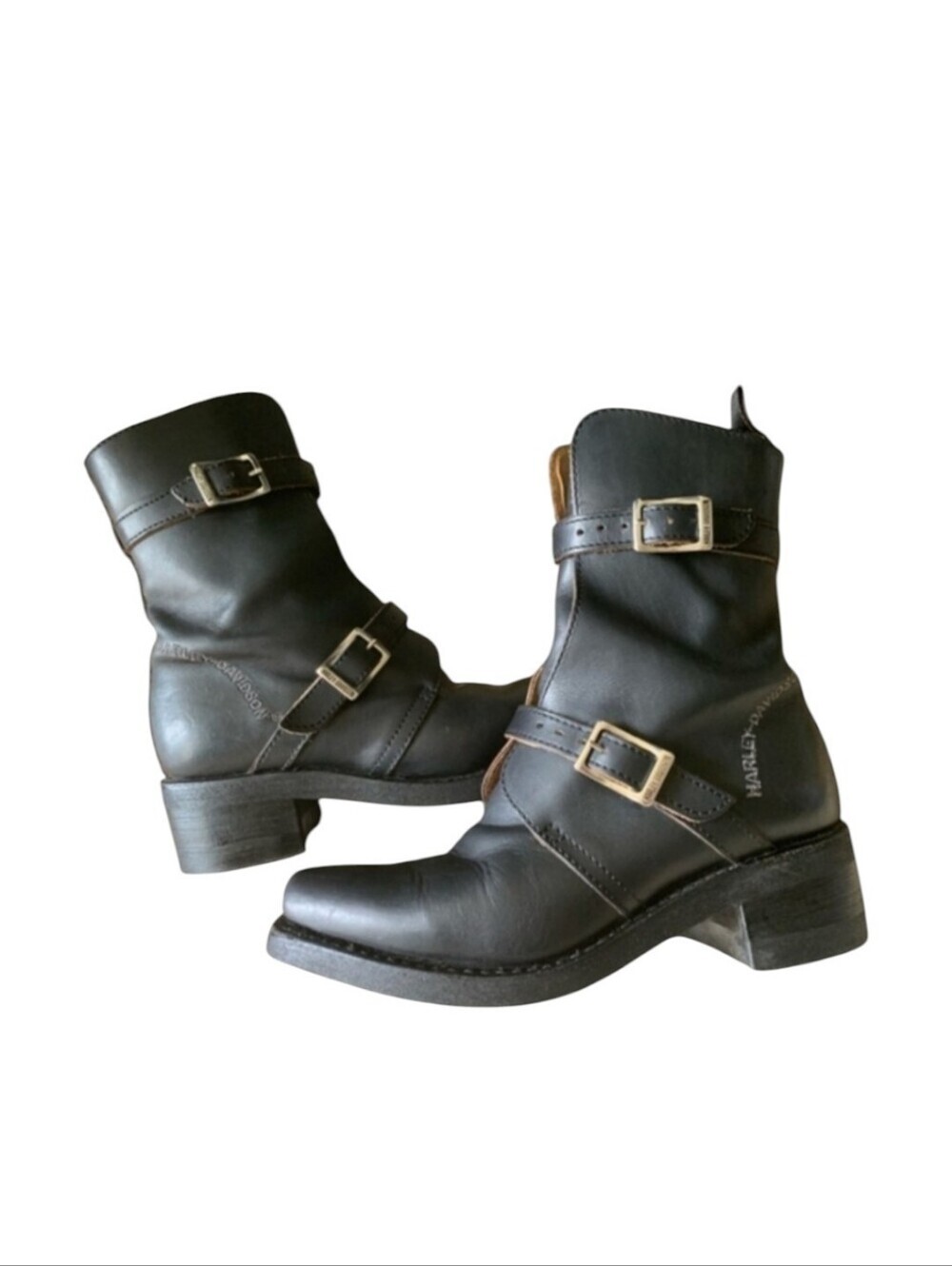 Harley-Davidson Black Leather Combat Boots